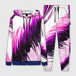 Женский костюм Чёрно-розовые острые полосы на белом фоне