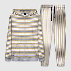 Женский костюм Бежевый с синей полосой