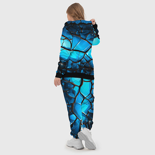 Женский костюм Синяя текстура объемных плит / 3D-Черный – фото 5
