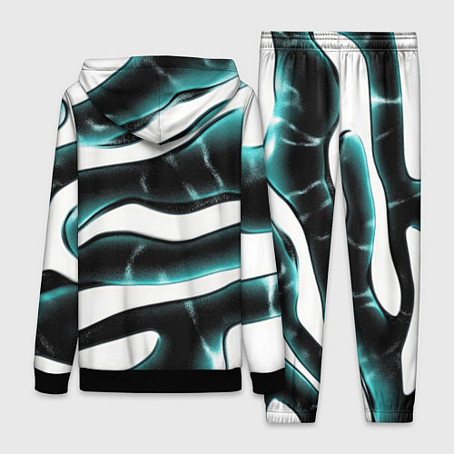 Женский костюм Абстрактный черно-зеленый камуфляж / 3D-Черный – фото 2