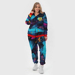 Женский 3D-костюм Герб РФ на текстурном камуфляже, цвет: 3D-красный — фото 2