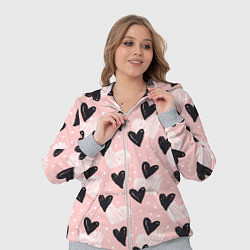 Женский 3D-костюм Романтичный паттерн с сердечками на розовом фоне, цвет: 3D-меланж — фото 2