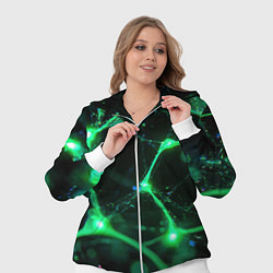 Женский 3D-костюм Зеленый нейроны, цвет: 3D-белый — фото 2