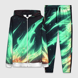 Женский костюм Зеленое абстрактное пламя