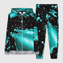 Женский костюм Разрыв голубой краски