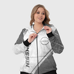 Женский 3D-костюм Nissan - white gradient вертикально, цвет: 3D-черный — фото 2