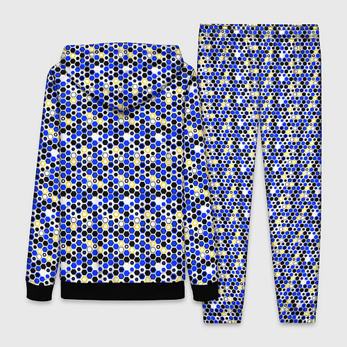 Женский костюм Киберпанк шестиугольники синие / 3D-Черный – фото 2