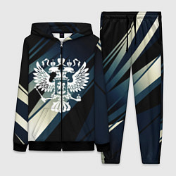 Женский 3D-костюм Герб России Двуглавый орёл чёрно-синий, цвет: 3D-черный