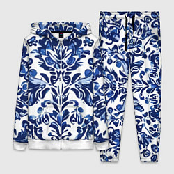 Женский 3D-костюм Гжель русский узор акварель, цвет: 3D-белый