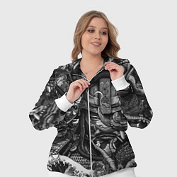 Женский 3D-костюм Самурай и дракон в стиле татуировки ирезуми, цвет: 3D-белый — фото 2