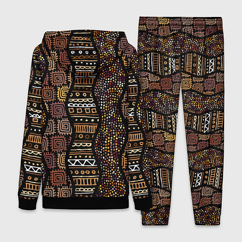 Женский костюм Африканский орнамент этнический / 3D-Черный – фото 2
