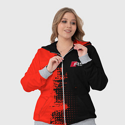 Женский 3D-костюм AUDI quattro black and red, цвет: 3D-меланж — фото 2