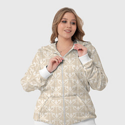 Женский 3D-костюм Элегантный бежевый узор с дамасками, цвет: 3D-белый — фото 2