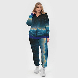 Женский 3D-костюм Облака и черное небо текстура, цвет: 3D-синий — фото 2