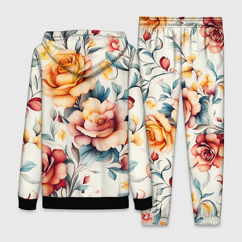 Женский костюм Паттерн с переплетением цветов / 3D-Черный – фото 2