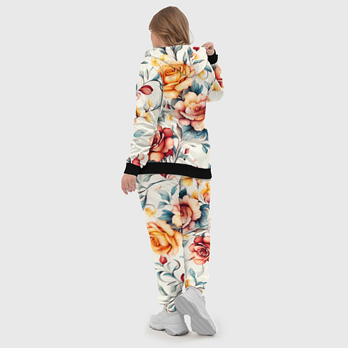 Женский костюм Паттерн с переплетением цветов / 3D-Черный – фото 5