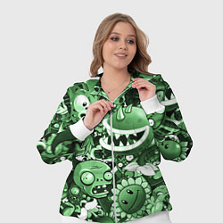 Женский 3D-костюм Растения против зомби в зеленом цвете, цвет: 3D-белый — фото 2