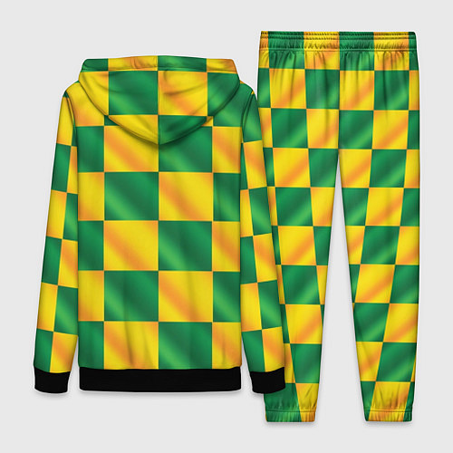 Женский костюм Желтый и зеленый геометрический паттерн / 3D-Черный – фото 2