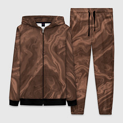 Женский 3D-костюм Коричневый абстракция в точку, цвет: 3D-черный