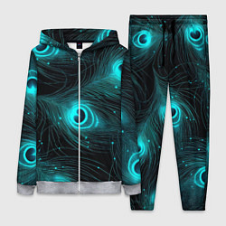 Женский костюм Светящиеся перья павлина паттерн