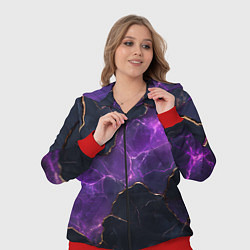 Женский 3D-костюм Фиолетовый разлом с молниями, цвет: 3D-красный — фото 2