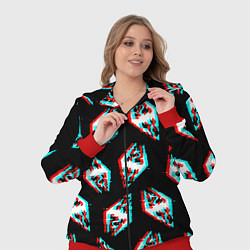 Женский 3D-костюм Skyrim glitch logo patten, цвет: 3D-красный — фото 2