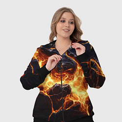 Женский 3D-костюм Золотая лава текстура, цвет: 3D-черный — фото 2