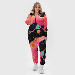 Женский 3D-костюм Розовая текстура в черном, цвет: 3D-черный — фото 2