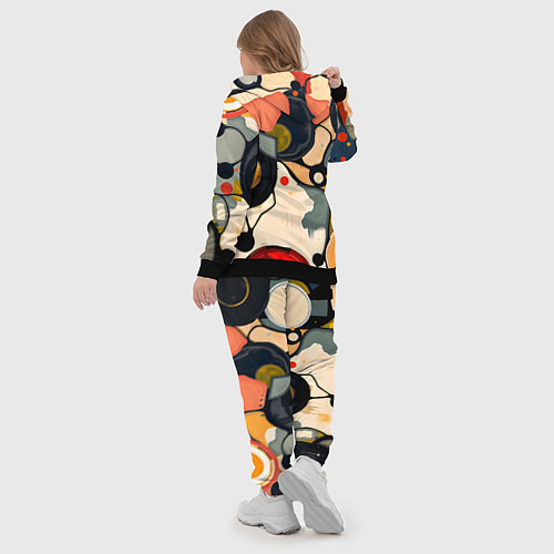 Женский костюм Абстракция с кругами и краской / 3D-Черный – фото 5