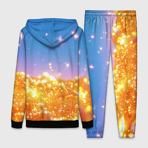 Женский костюм Золотые шарики на голубом фоне / 3D-Черный – фото 2