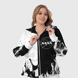 Женский 3D-костюм Nasa черно белый огонь, цвет: 3D-белый — фото 2