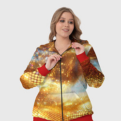 Женский 3D-костюм Блестящая золотая текстура, цвет: 3D-красный — фото 2