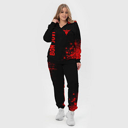 Женский 3D-костюм Bon Jovi - red gradient вертикально, цвет: 3D-черный — фото 2
