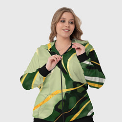 Женский 3D-костюм Зеленый природный паттерн, цвет: 3D-черный — фото 2