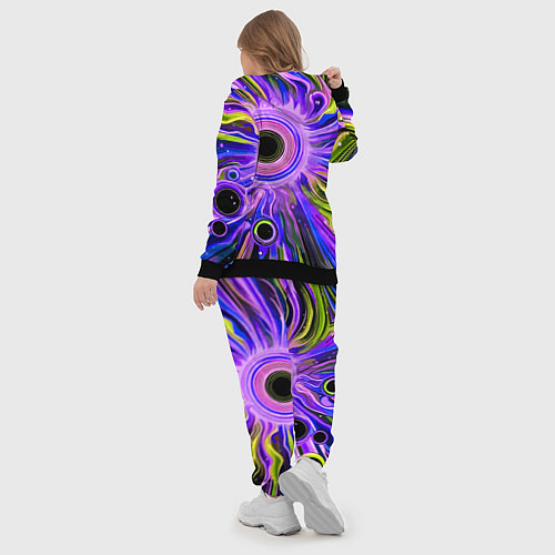 Женский костюм Абстрактный неоновый космос - чёрная дыра / 3D-Черный – фото 5