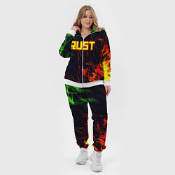 Женский 3D-костюм RUST огненная текстура, цвет: 3D-белый — фото 2
