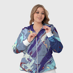 Женский 3D-костюм Фиолетовый стилизованный абстракция, цвет: 3D-белый — фото 2