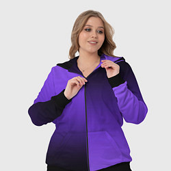 Женский 3D-костюм Чёрно-сиреневый градиент пополам, цвет: 3D-черный — фото 2