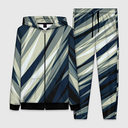 Женский костюм Синий с оливковым диагональные полосы