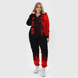Женский 3D-костюм Bon Jovi - red gradient по-вертикали, цвет: 3D-черный — фото 2