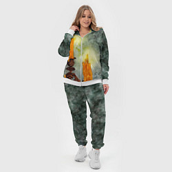 Женский 3D-костюм Две горящие свечи в темноте, цвет: 3D-белый — фото 2