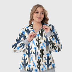 Женский 3D-костюм Кактусы и попугаи, цвет: 3D-меланж — фото 2