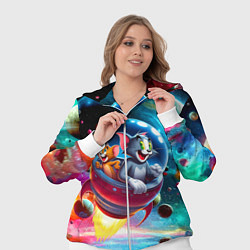 Женский 3D-костюм Том и Джерри летят в ракете - нейроарт, цвет: 3D-белый — фото 2