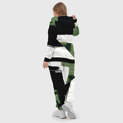 Женский костюм Футбол на фоне брызг красок / 3D-Черный – фото 5