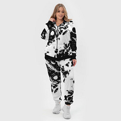 Женский 3D-костюм Белый с чёрной абстракцией, цвет: 3D-черный — фото 2