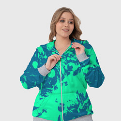 Женский 3D-костюм Сине-зелёный абстракция краски, цвет: 3D-меланж — фото 2
