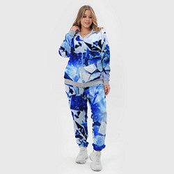 Женский 3D-костюм Абстрактный космический синий фон неоновых плит, цвет: 3D-меланж — фото 2