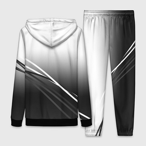 Женский костюм Градиент с полосами из белого в тёмный / 3D-Черный – фото 2