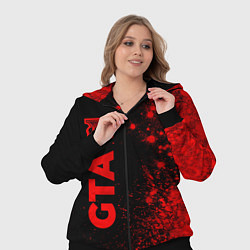 Женский 3D-костюм GTA - red gradient по-вертикали, цвет: 3D-черный — фото 2