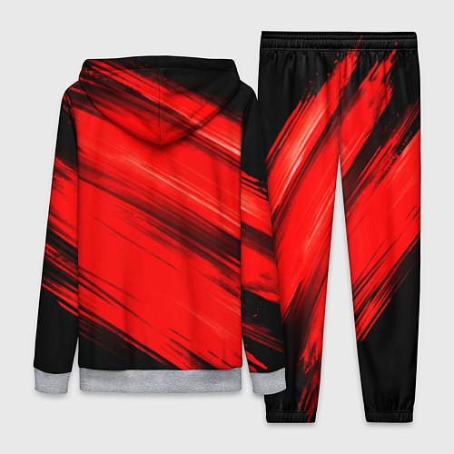 Женский костюм Красные мазги краски на черном / 3D-Меланж – фото 2